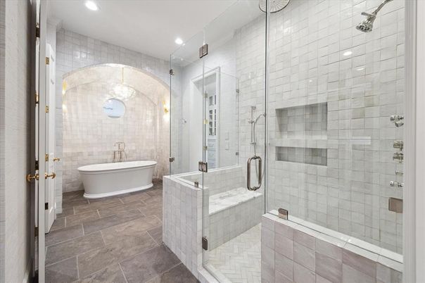 Bathroom, Dual Sink Vanities, Free Standing Baths, Glass Shower, Interior, Recessed Lighting