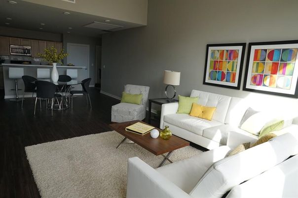 Dining room, Interior, Kitchen, Living room, Recessed Lighting, Wood Texture Flooring
