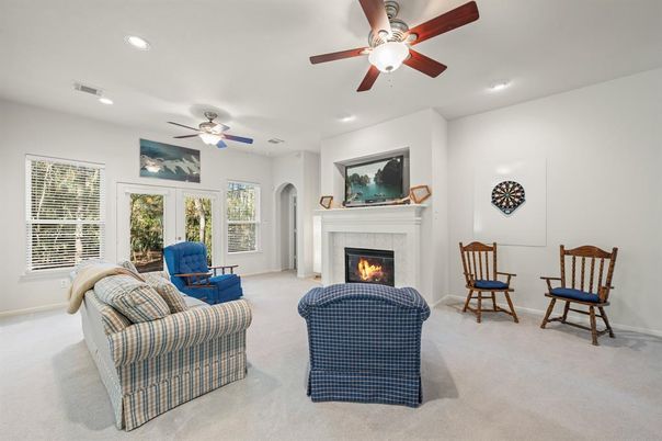 Fireplace, Interior, Living room, Recessed Lighting