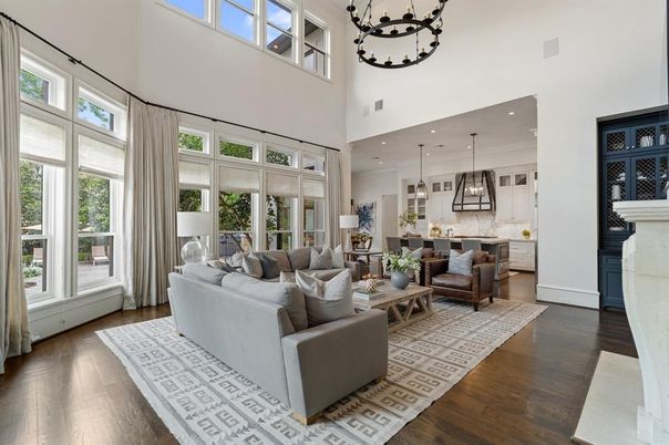 Interior, Kitchen, Living room, Pendant Lights, Recessed Lighting, Wood Texture Flooring