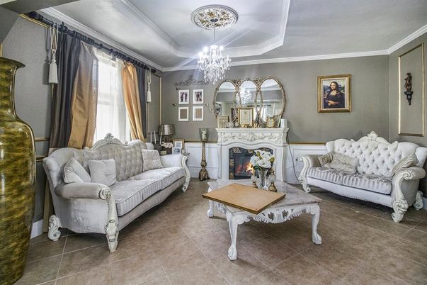 Chandelier, Fireplace, Interior, Living room