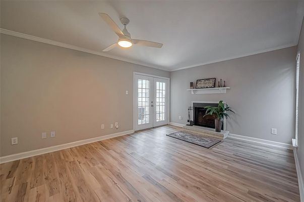 Empty room, Fireplace, Interior, Wood Texture Flooring