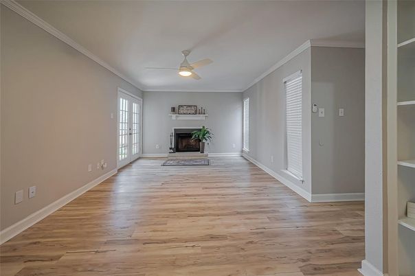 Empty room, Fireplace, Interior, Wood Texture Flooring