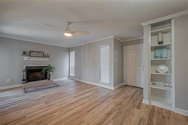 Empty room, Fireplace, Interior, Wood Texture Flooring