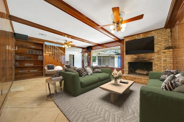 Fireplace, Interior, Living room, Stone Walls