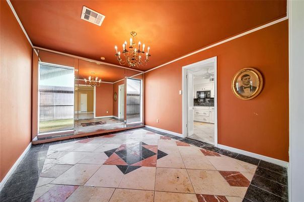 Chandelier, Empty room, Interior