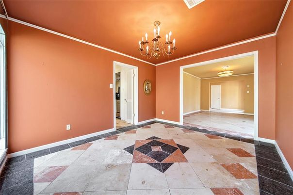 Chandelier, Empty room, Interior