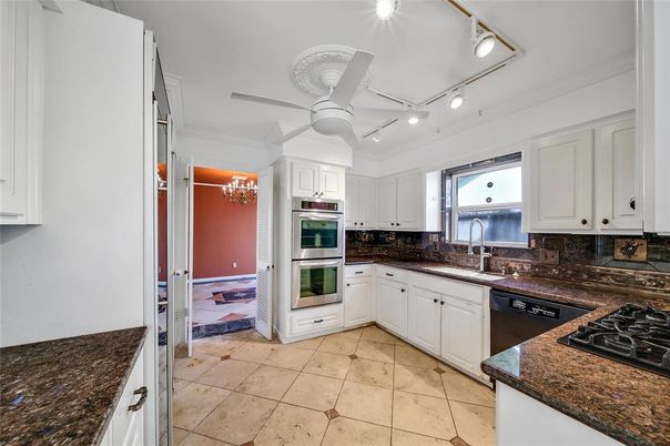 Chandelier, Interior, Kitchen, Stainless Steel Appliances