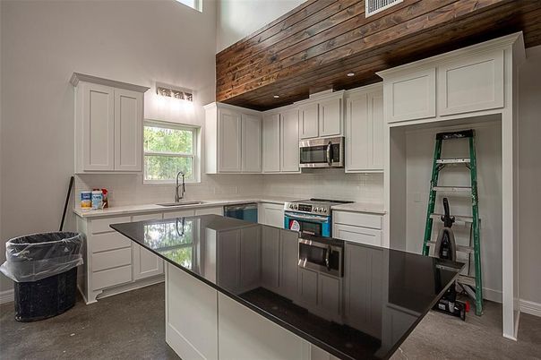 Interior, Kitchen, Recessed Lighting, Stainless Steel Appliances, Wooden Ceilings