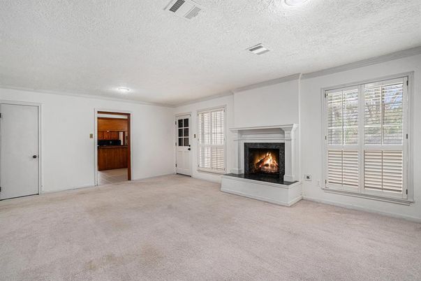 Empty room, Fireplace, Interior, Recessed Lighting