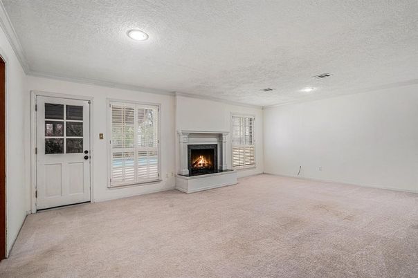 Empty room, Fireplace, Interior, Recessed Lighting