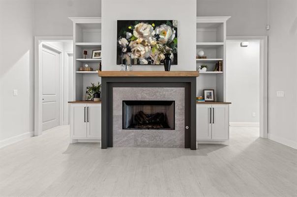 Fireplace, Interior, Wood Texture Flooring
