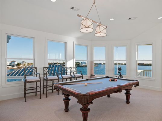 Billiard Table, Game Room, Interior, Pendant Lights, Recessed Lighting, Water