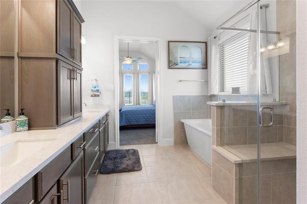 Bathroom, Bedroom, Dual Sink Vanities, Glass Shower, Interior