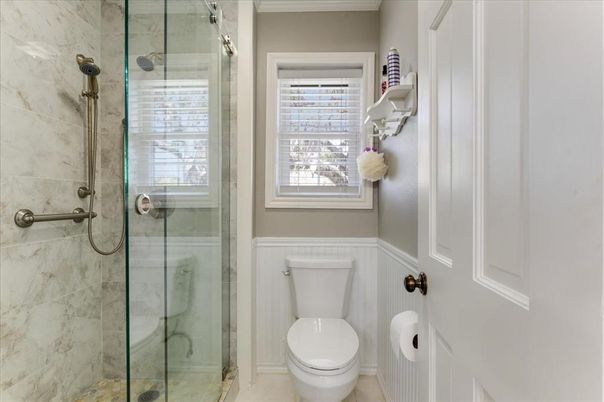 Bathroom, Glass Shower, Interior, Marble Walls