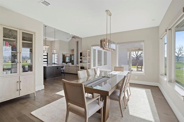 Chandelier, Dining room, Interior, Living room, Pendant Lights, Wood Texture Flooring