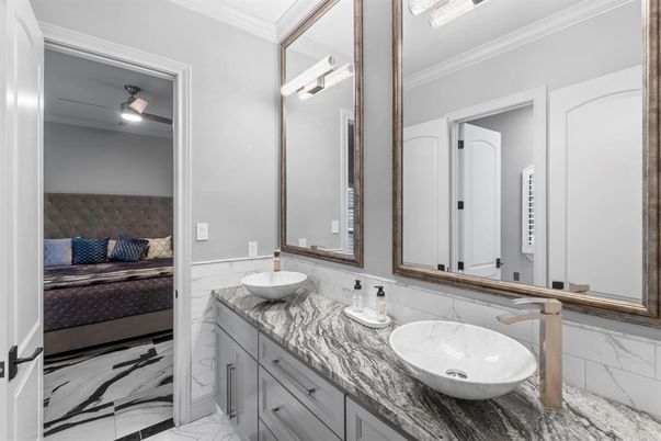 Bathroom, Bedroom, Dual Sink Vanities, Interior, Marble