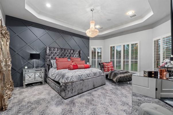 Bedroom, Interior, Pendant Lights, Recessed Lighting