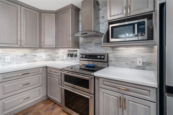 Interior, Kitchen, Stainless Steel Appliances, Wood Texture Flooring