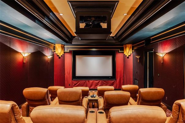 Home Theatre Room, Interior, Projection Screen, Recessed Lighting, Theatre Room