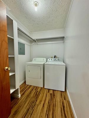 Interior, Washer, Wood Texture Flooring