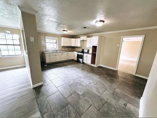 Interior, Kitchen, Stainless Steel Appliances, Wood Texture Flooring