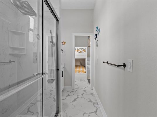 Bathroom, Glass Shower, Interior, Marble, Marble Walls