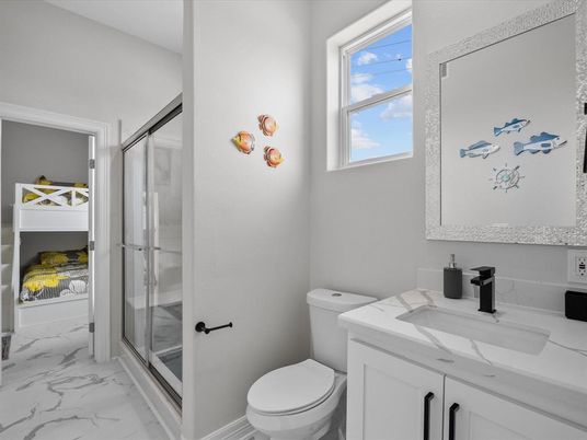 Bathroom, Glass Shower, Interior, Marble