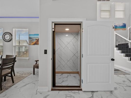 Elevator, Interior, Marble, Recessed Lighting
