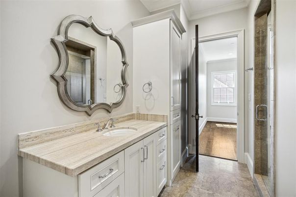 Bathroom, Dual Sink Vanities, Interior, Wood Texture Flooring