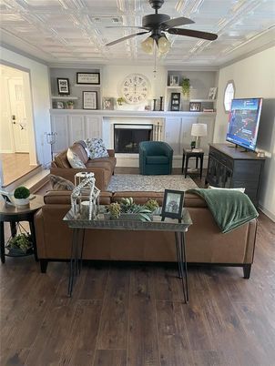 Fireplace, Interior, Living room, Wood Texture Flooring