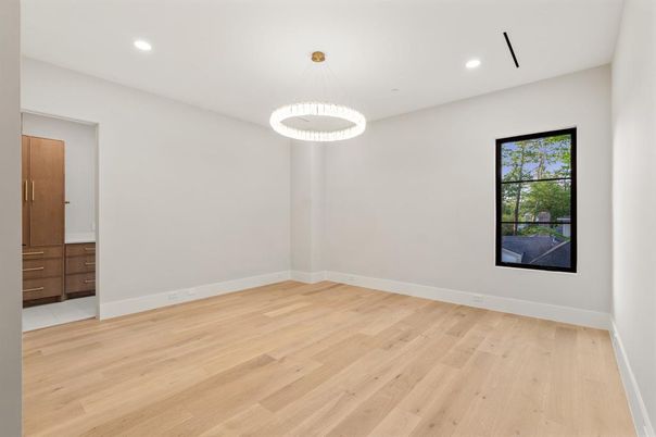 Empty room, Interior, Pendant Lights, Recessed Lighting, Wood Texture Flooring