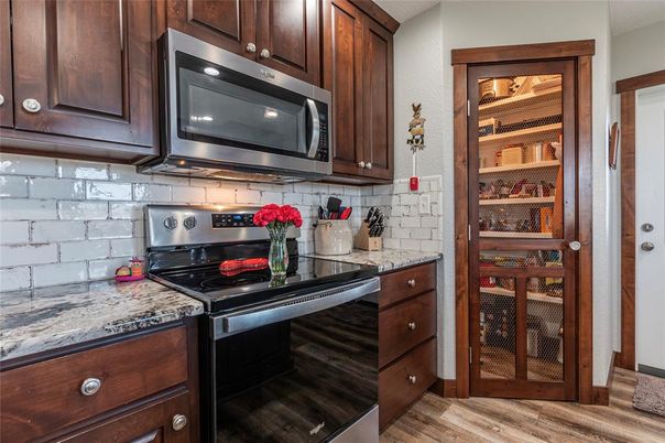 Interior, Kitchen, Stainless Steel Appliances, Wood Texture Flooring