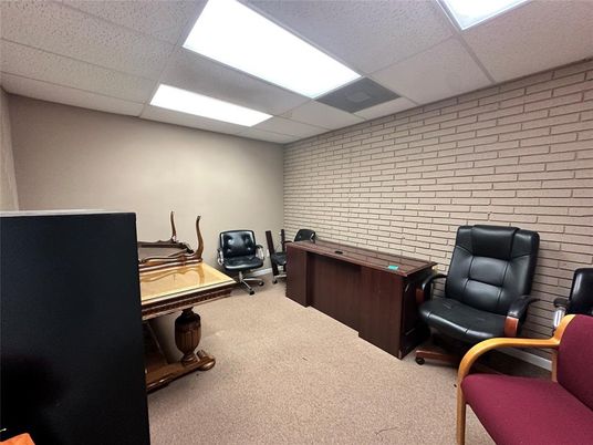 Home Office, Interior, Recessed Lighting, Stone Walls
