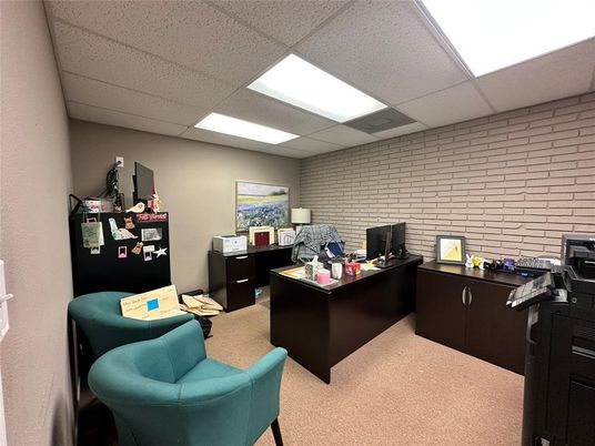 Home Office, Interior, Recessed Lighting, Stone Walls