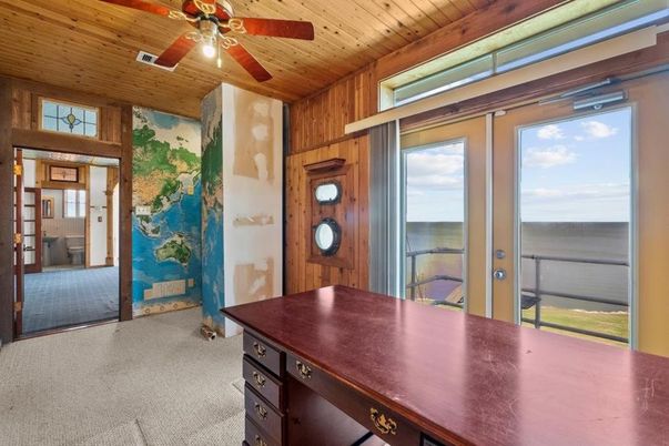 Home Office, Interior, Water, Wooden Ceilings, Wooden Walls