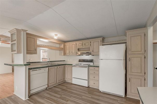 Interior, Kitchen, Wood Texture Flooring