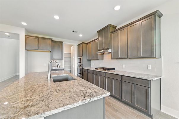 Interior, Kitchen, Recessed Lighting, Wood Texture Flooring