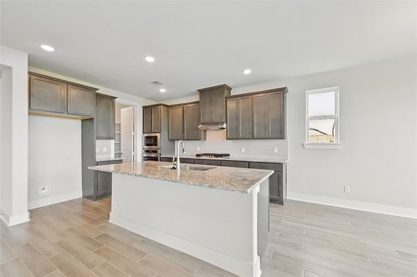 Interior, Kitchen, Recessed Lighting, Wood Texture Flooring