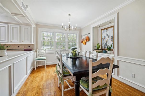 Chandelier, Dining room, Interior, Wood Texture Flooring