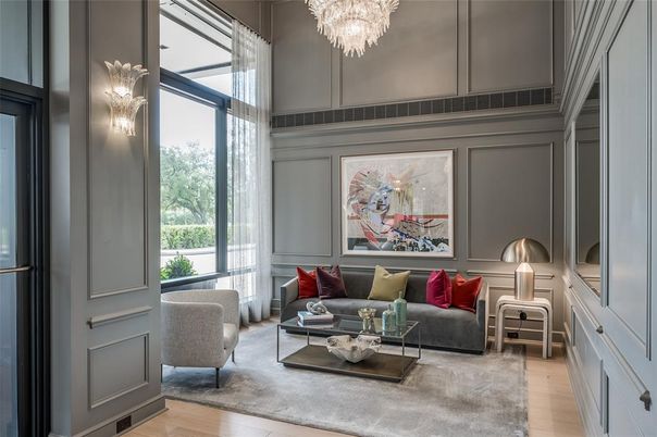 Chandelier, Interior, Living room, Wood Texture Flooring