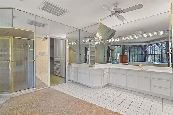 Bathroom, Dual Sink Vanities, Glass Shower, Interior