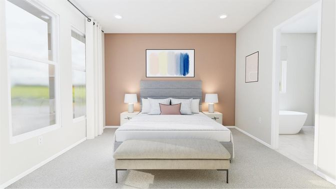 Bedroom, Interior, Recessed Lighting