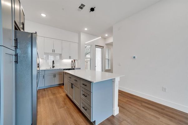 Interior, Kitchen, Recessed Lighting, Wood Texture Flooring