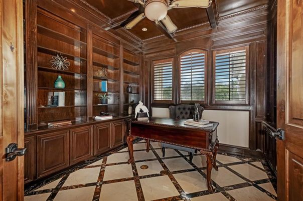 Home Office, Interior, Recessed Lighting, Wooden Ceilings, Wooden Walls