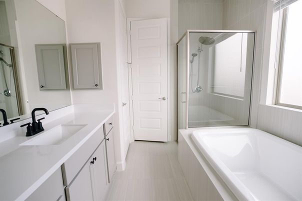 Bathroom, Dual Sink Vanities, Glass Shower, Interior