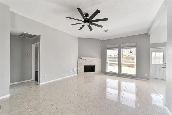 Empty room, Fireplace, Interior