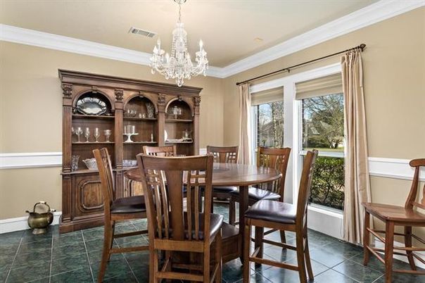 Chandelier, Dining room, Interior, Recessed Lighting