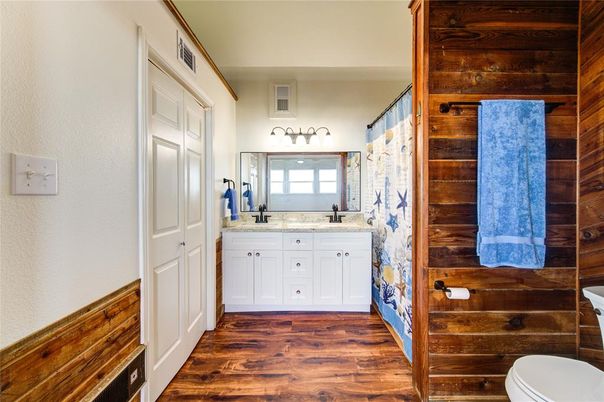 Bathroom, Interior, Wood Texture Flooring, Wooden Walls