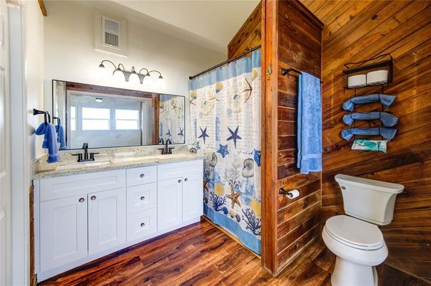 Bathroom, Interior, Wood Texture Flooring, Wooden Walls